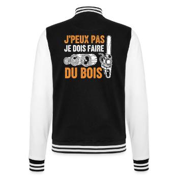 J peux pas je dois faire du bois - Veste Teddy - noir/blanc - Dos - Marisol (170cm)
