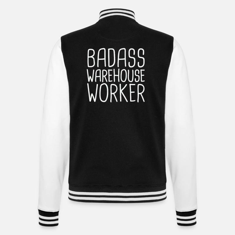 Warehouse Worker Badass - College Sweat Jacket - black/white