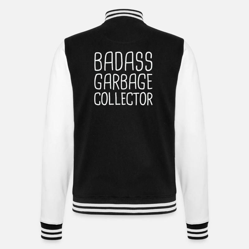 Garbage Collector Badass - College Sweat Jacket - black/white