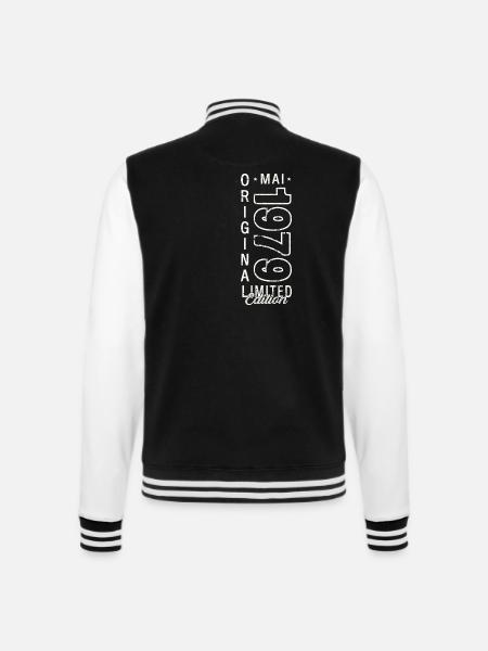 Geburtstag 1979 Mai 1979 Jahrgang 1979 Legende 79 - College-Sweatjacke - Schwarz/Weiß