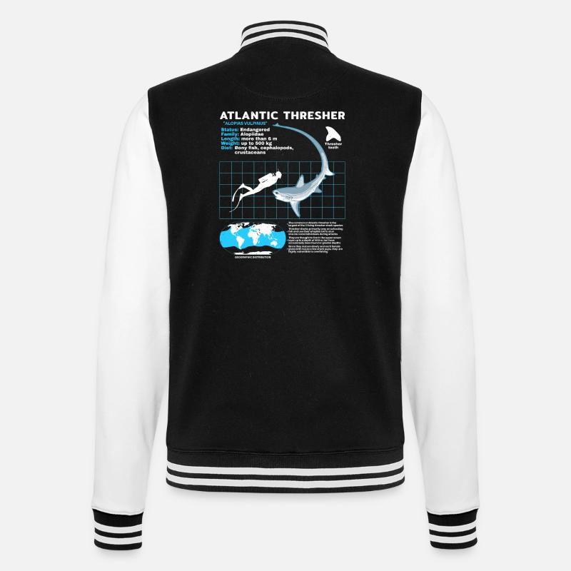 Fiche technique du requin-renard - Veste Teddy - noir/blanc