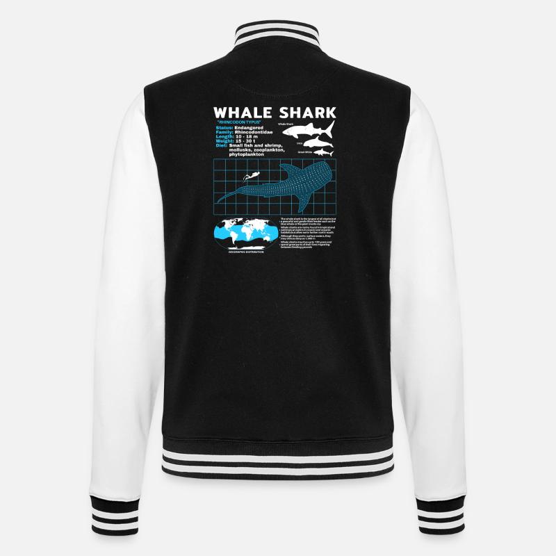 Whale Shark Datasheet - College Sweat Jacket - black/white