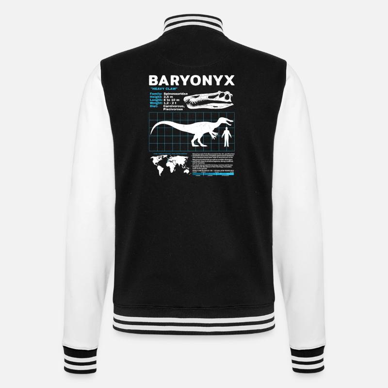 Baryonyx Datasheet - College Sweat Jacket - black/white