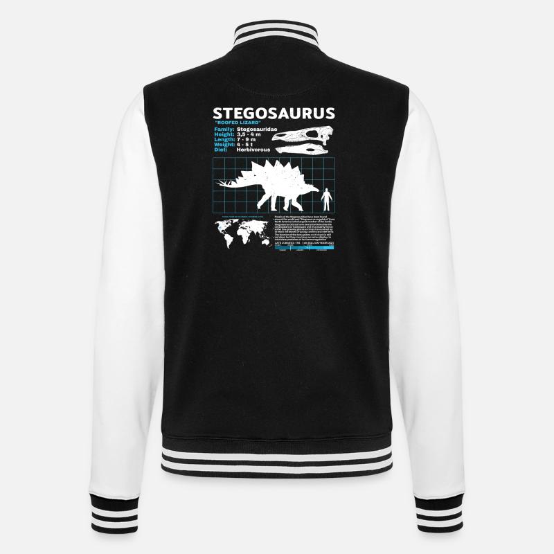 Stegosaurus Datasheet - College Sweat Jacket - black/white