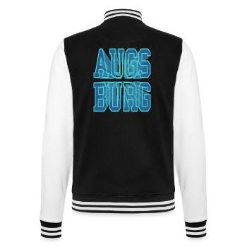 Augsburg Deutschland Stadt 3D Schrift Skyline - College-Sweatjacke - Schwarz/Weiß - Hinten - Marisol (170cm)