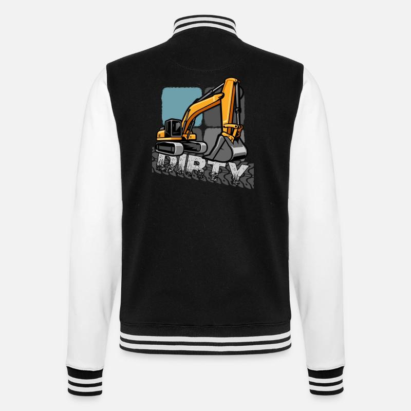 bagger "baggerfahrer gräbt löcher" - College-Sweatjacke - Schwarz/Weiß