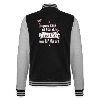 Muttertag Mama SabineVegan (Mit Struktur/Kontur) - College-Sweatjacke - Schwarz/Grau meliert - Hinten - Marisol (170cm)