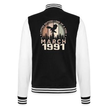 Incomparable since March 1991, 33rd Anniversary - College Sweat Jacket - black/white - Back - Marisol (170cm)