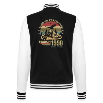26 years old Aged to Perfection born in March 1998 - College Sweat Jacket - black/white - Back - Marisol (170cm)