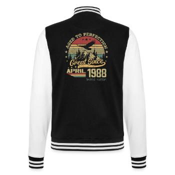 36 years old Aged to perfection born in April 1988 - College Sweat Jacket - black/white - Back - Marisol (170cm)