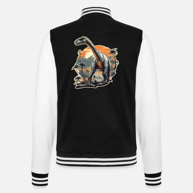 Dinosaurier / Tier / Urzeit / Reptil / Jungs - College-Sweatjacke - Schwarz/Weiß