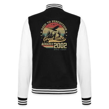 22 years old Aged to perfection born in August 2002 - College Sweat Jacket - black/white - Back - Marisol (170cm)