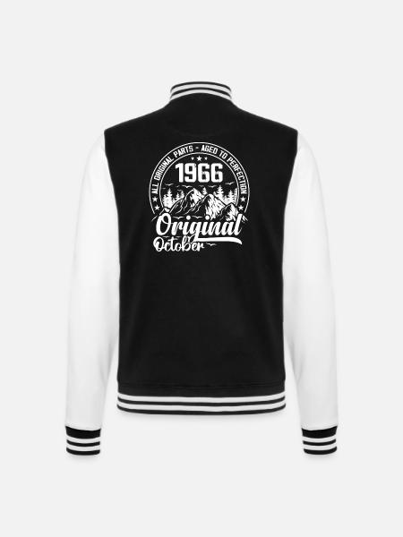 Oktober 1966 Original:58 Jahre Jubiläumsgeschenk - College-Sweatjacke - Schwarz/Weiß