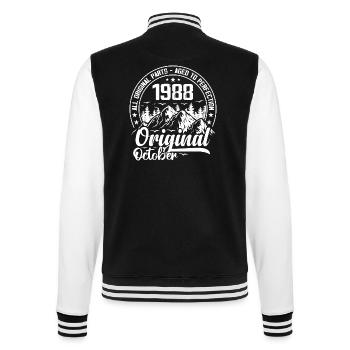 October 1988 Original:36 Years Anniversary Gift - College Sweat Jacket - black/white - Back - Marisol (170cm)
