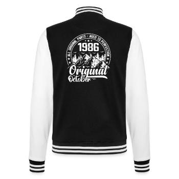 October 1986 Original:38 Years Anniversary Gift - College Sweat Jacket - black/white - Back - Marisol (170cm)