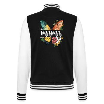 Mom Butterfly Flowers Best Mom Mother's Day - College Sweat Jacket - black/white - Back - Marisol (170cm)