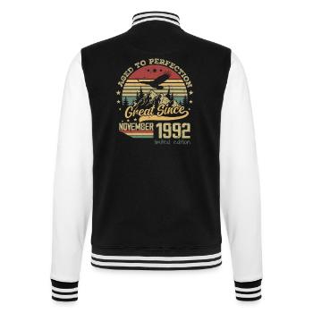 32 years old Aged to Perfection born: November 1992 - College Sweat Jacket - black/white - Back - Marisol (170cm)