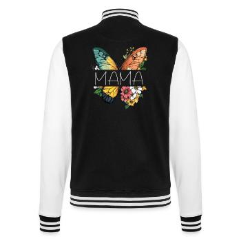 Mom Butterfly Flowers Best Mom Mother's Day - College Sweat Jacket - black/white - Back - Marisol (170cm)