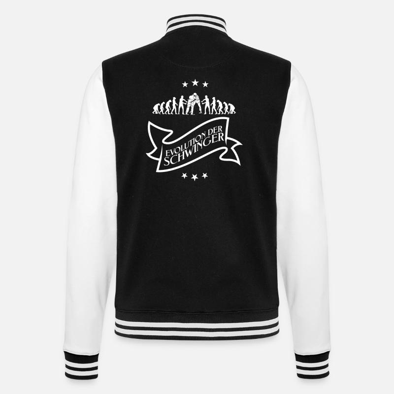 Schwinger Schwingen Evolution T-Shirt Design - College-Sweatjacke - Schwarz/Weiß