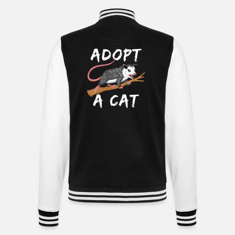 adoptiere eine Katze - College-Sweatjacke - Schwarz/Weiß
