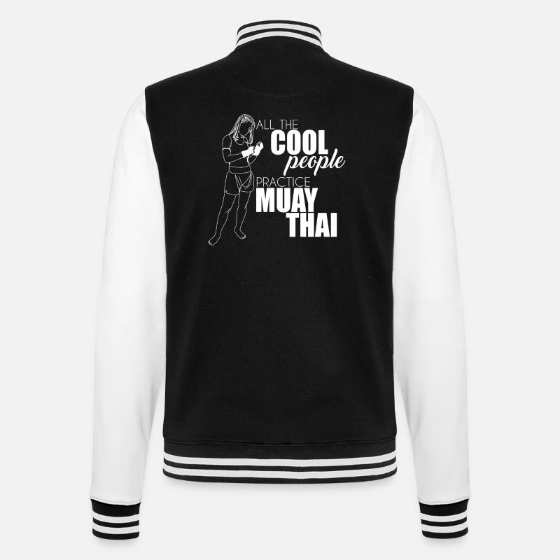 Muay Thai - College-Sweatjacke - Schwarz/Weiß