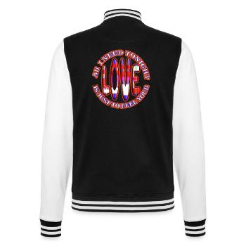 All I need tonight is just to feel your Love - College Sweat Jacket - black/white - Back - Marisol (170cm)