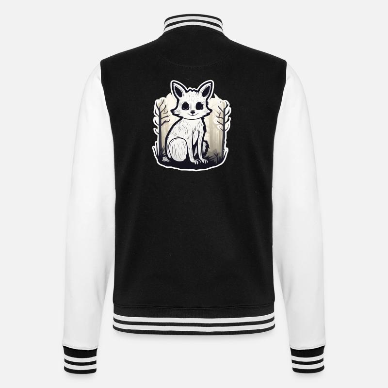 Foxes are Adorable, Mischievous and Charming - College Sweat Jacket - black/white