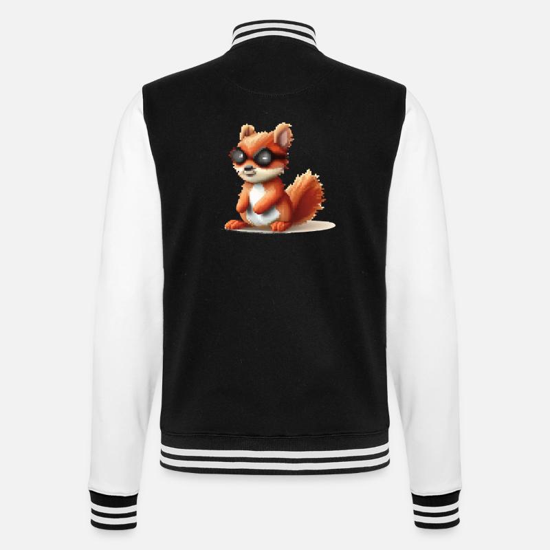 Pixou das Eichhörnchen - College-Sweatjacke - Schwarz/Weiß