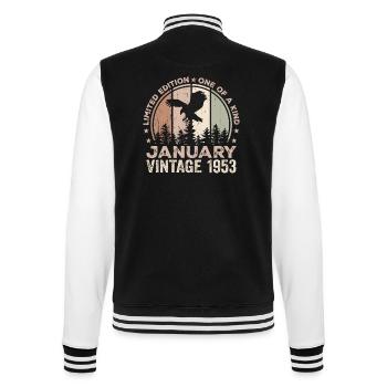Incomparable since January 1953 71 Anniversary - College Sweat Jacket - black/white - Back - Marisol (170cm)