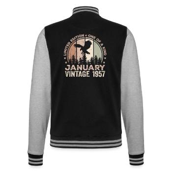 Incomparable depuis janvier 1957 67 Anniversaire - Veste Teddy - noir/gris chiné - Dos - Marisol (170cm)
