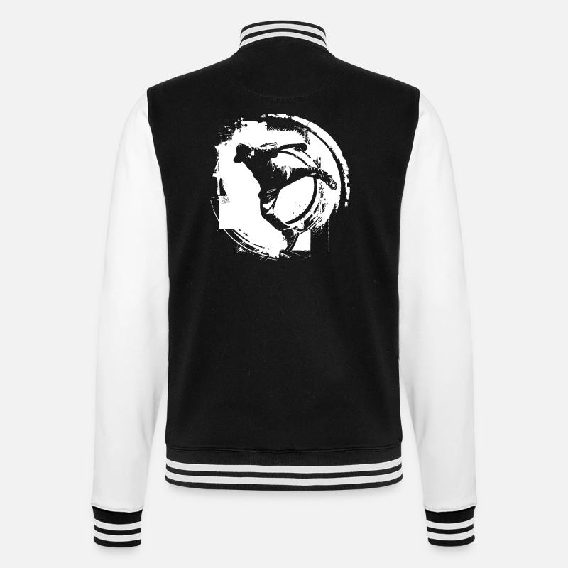Breakdancer Drawing - College Sweat Jacket - black/white