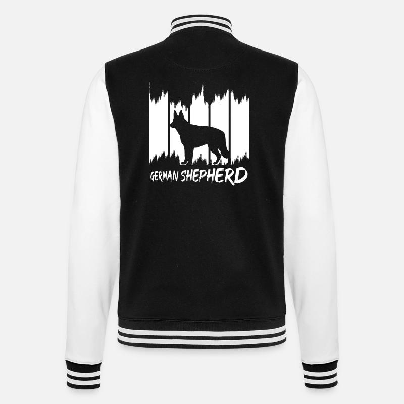 German Shepherd - College Sweat Jacket - black/white