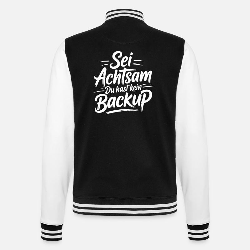 Sei achtsam Leben - College-Sweatjacke - Schwarz/Weiß