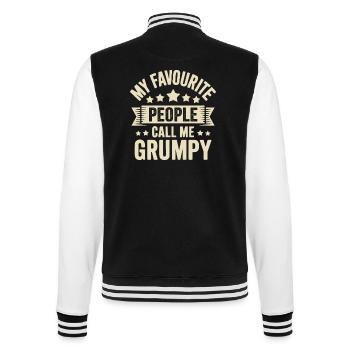 Mein Lieblingsvolk nennt mich Grumpy - College-Sweatjacke - Schwarz/Weiß - Hinten - Marisol (170cm)