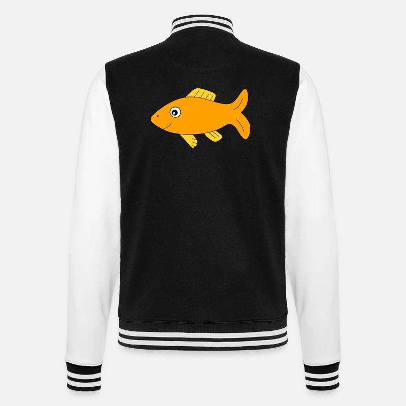 Poisson jaune Poisson comique - Veste Teddy - noir/blanc