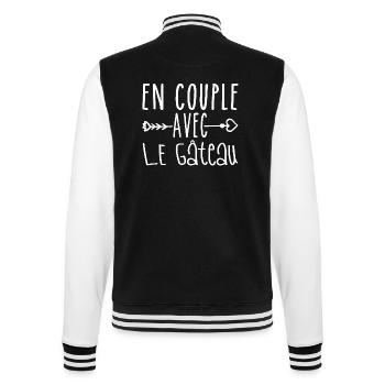En Couple avec Gâteau, cadeau Fans de Gâteau - Veste Teddy - noir/blanc - Dos - Marisol (170cm)