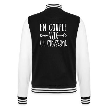 Couples with Crescent, Crescent Fans Gift - College Sweat Jacket - black/white - Back - Marisol (170cm)