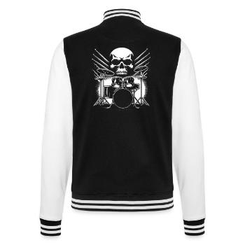 Tambours et crâne Drummer Rock Band - Veste Teddy - noir/blanc - Dos - Marisol (170cm)