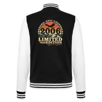 2006 Jahrgang Vintage Retro Geburtstag Geschenk - College-Sweatjacke - Schwarz/Weiß - Hinten - Marisol (170cm)