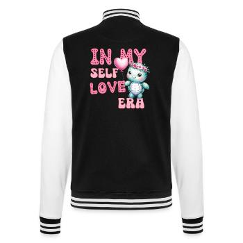Cute Valentine's day Turtle - In my self love - College Sweat Jacket - black/white - Back - Marisol (170cm)