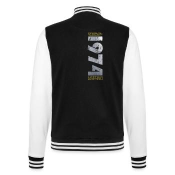 50th Birthday Original August 1974 Born 1974 - College Sweat Jacket - black/white - Back - Marisol (170cm)