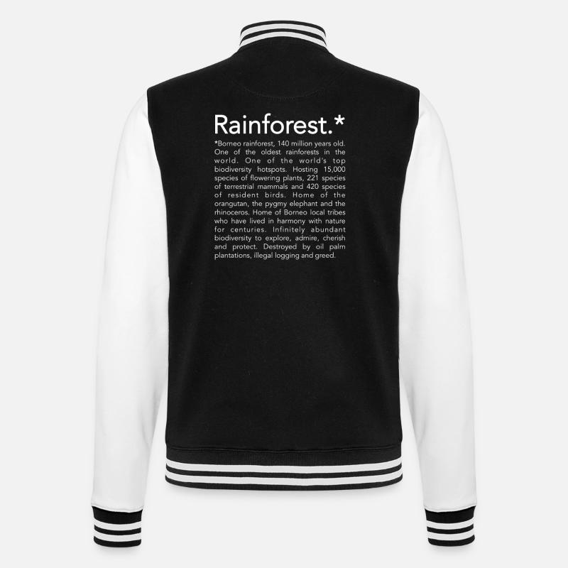 Rainforest cushion w&b - College Sweat Jacket - black/white