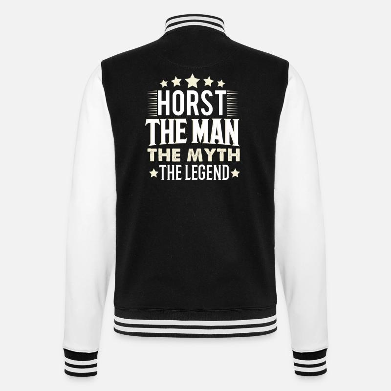 Horst - College-Sweatjacke - Schwarz/Weiß