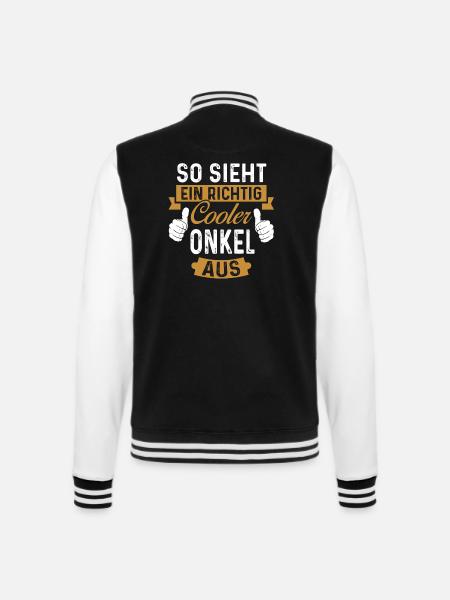 So sieht ein Cooler Onkel aus Oheim Ohm Familie - College-Sweatjacke - Schwarz/Weiß