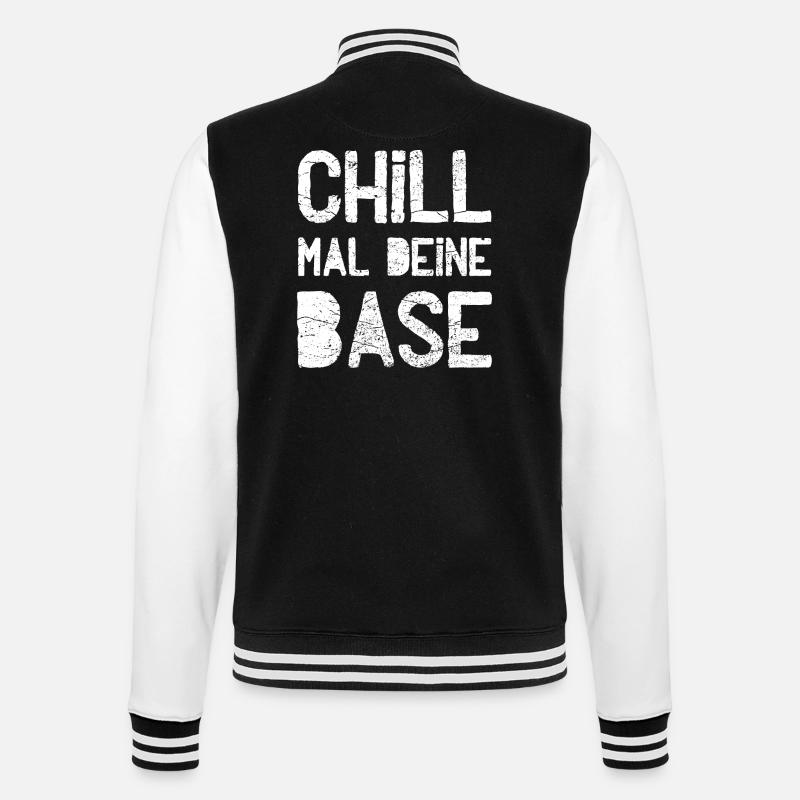 Chill your base - College Sweat Jacket - black/white