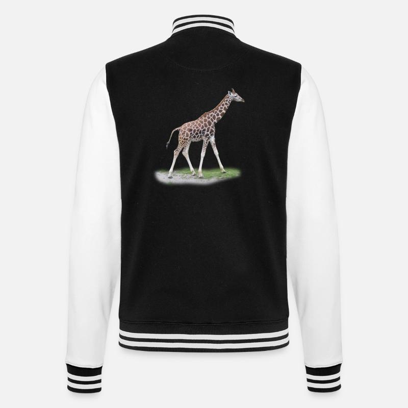 Junge Giraffe - College-Sweatjacke - Schwarz/Weiß
