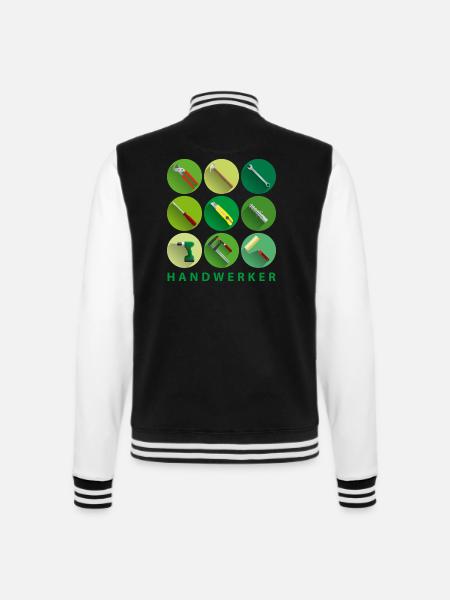 handwerker_02201502 - College-Sweatjacke - Schwarz/Weiß