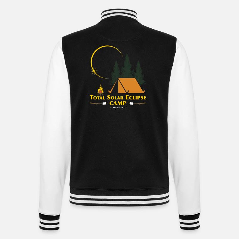 Total Solar Eclipse Camp - College Sweat Jacket - black/white