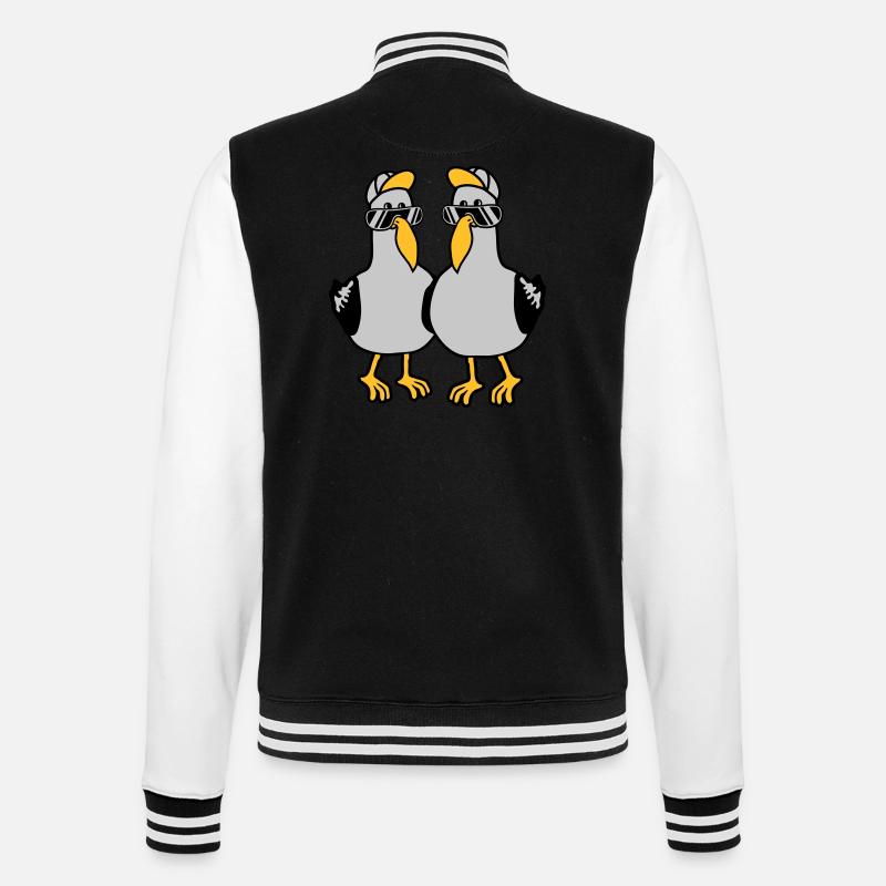 2 Möwen Team Freunde - College-Sweatjacke - Schwarz/Weiß