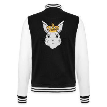 King Rabbit Crown Face - College Sweat Jacket - black/white - Back - Marisol (170cm)